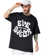Eyebogler MenS Letter Print Oversized Fit T-Shirt (T811_Black