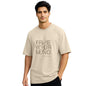 Nobero MenS Printed Oversized Fit T-Shirt (1M-Twrt-C0910-Og_Sand_1