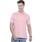 The Indian Garage Co Men Slim Fit Solid Polo Collar Tshirt Barely Pink