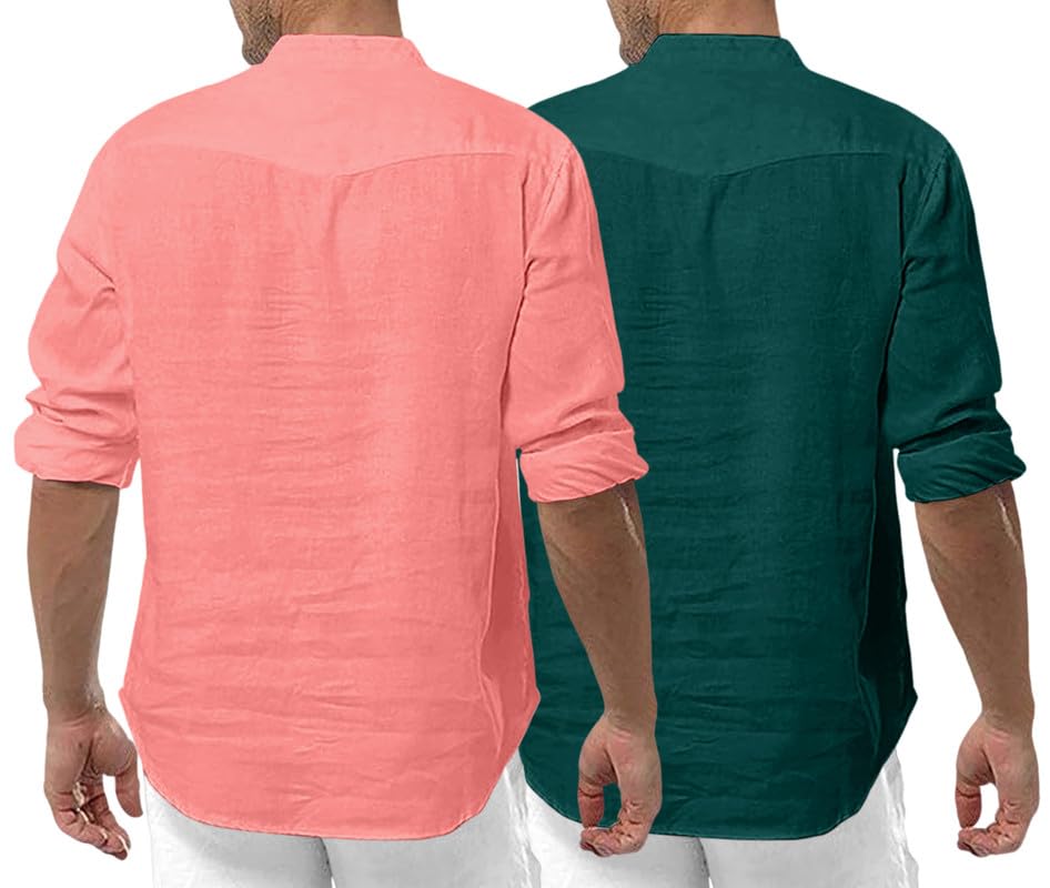 Royalscout MenS Cotton Polyester Blend Solid Regular Fit Full Sleeve Short Kurta | Ethnic, Lightweight Summer Kurta For Daily &