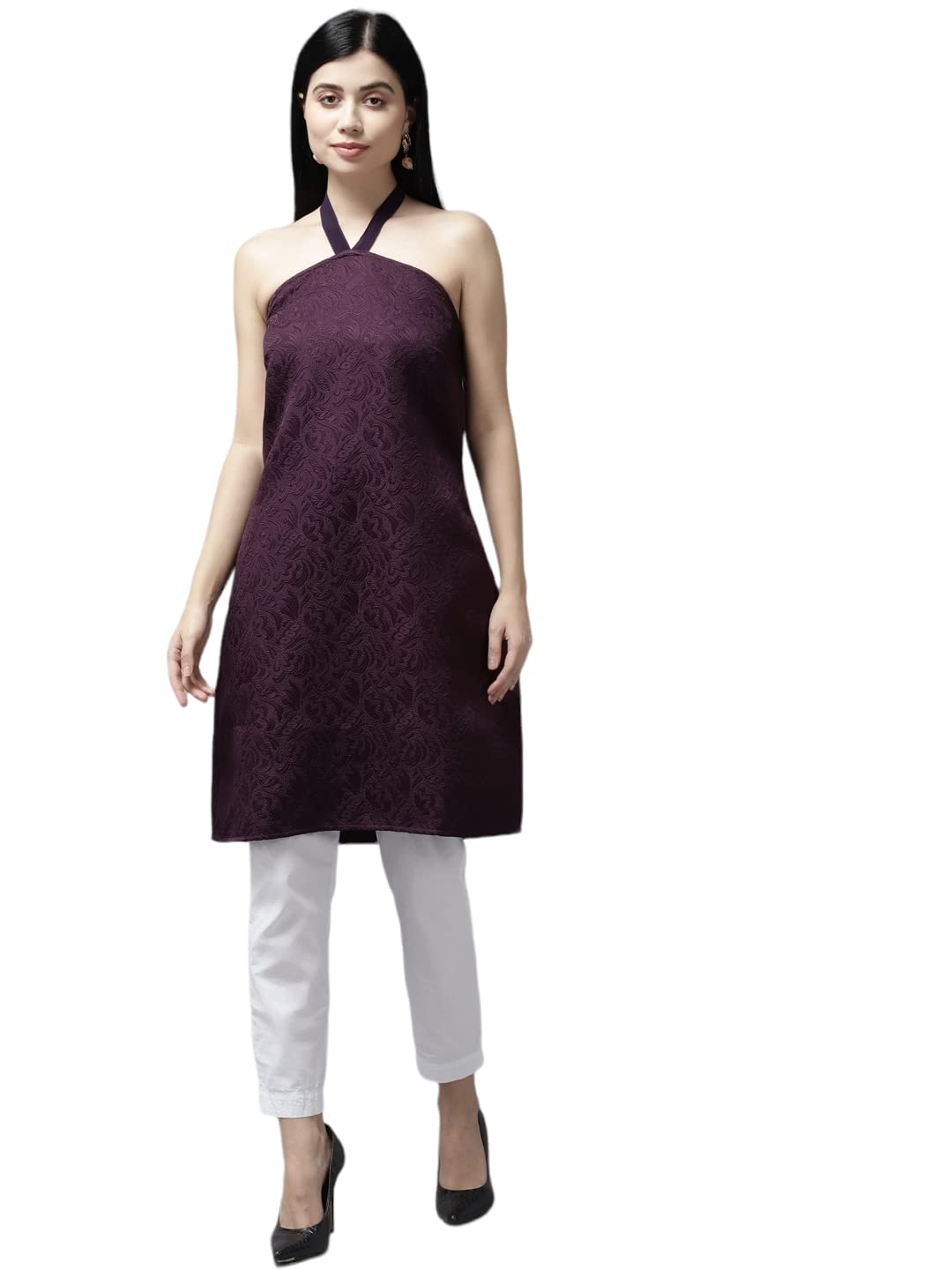 Aarika WomenS Georgette Skater Knee-Length Dress (Tp-W-M-12178_Purple_M)