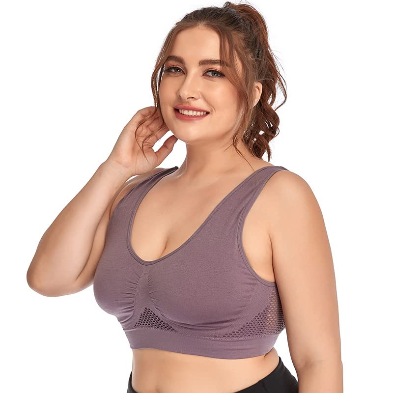 Fabme WomenS Nylon Blend Wire Free Casual Padded Bra (Br0312_Purple