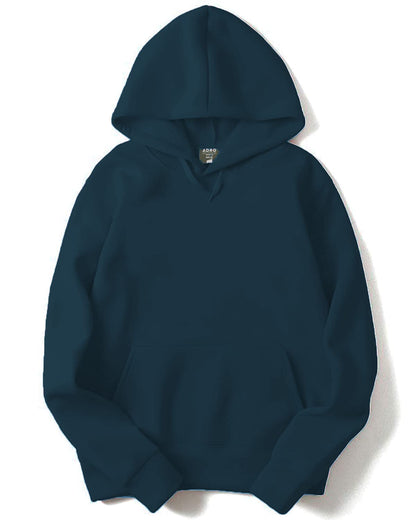 ADRO Men's Cotton Neck Hooded Sweatshirt (H22-1-PLN-SB_Teal)