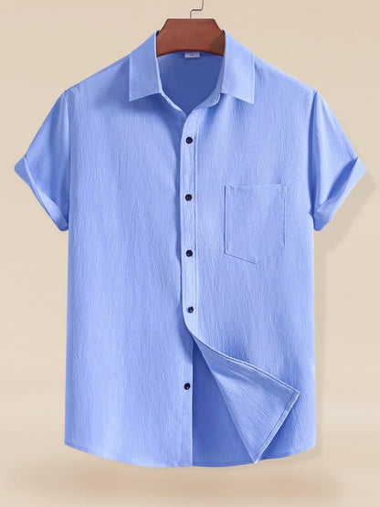 Tee Projekt Textured Shirts for Men || Casual Shirt for Men || Comfortable and Stylish for Every Wardrobe Aqua Blue