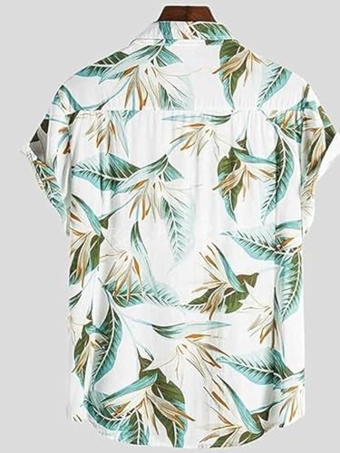 Greciilooks For Casual Stylish Printed Regular Fit | Men Formal Half Sleeve Shirt (Gl-Ms-6046_White