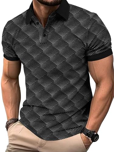 Noble Monk Men Ragular Polo Neck T-Shirts | Printed Tshirt For Men And Boys Black White