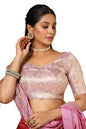 Soch Womens Onion Pink Tussar Zari Woven Padded Blouse