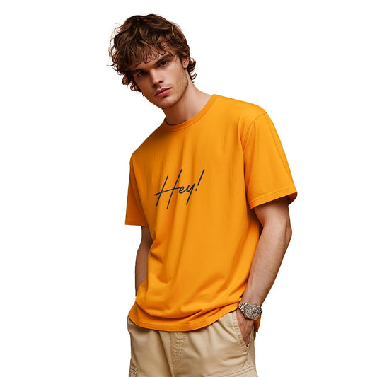 Nobero MenS Typography Regular Fit T-Shirt (1M-Twts-C0759_Apricot Crush