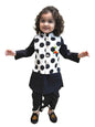 A.T.U.N. (ALL THINGS UBER NICE) Boys Ethnic Wear Black White Dhoti Kurta with Polka Dot Linen Jacket Set (3 Piece Set)