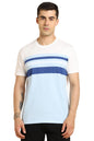 Dennis Lingo Crew Neck MenS Cotton Blue Solid T-Shirt