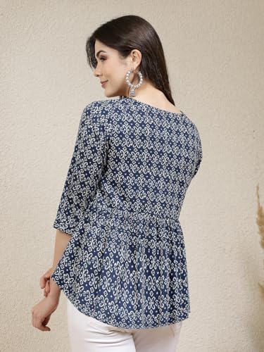 Stylum Womens Ethnic Motif Printed Cotton Peplum Top