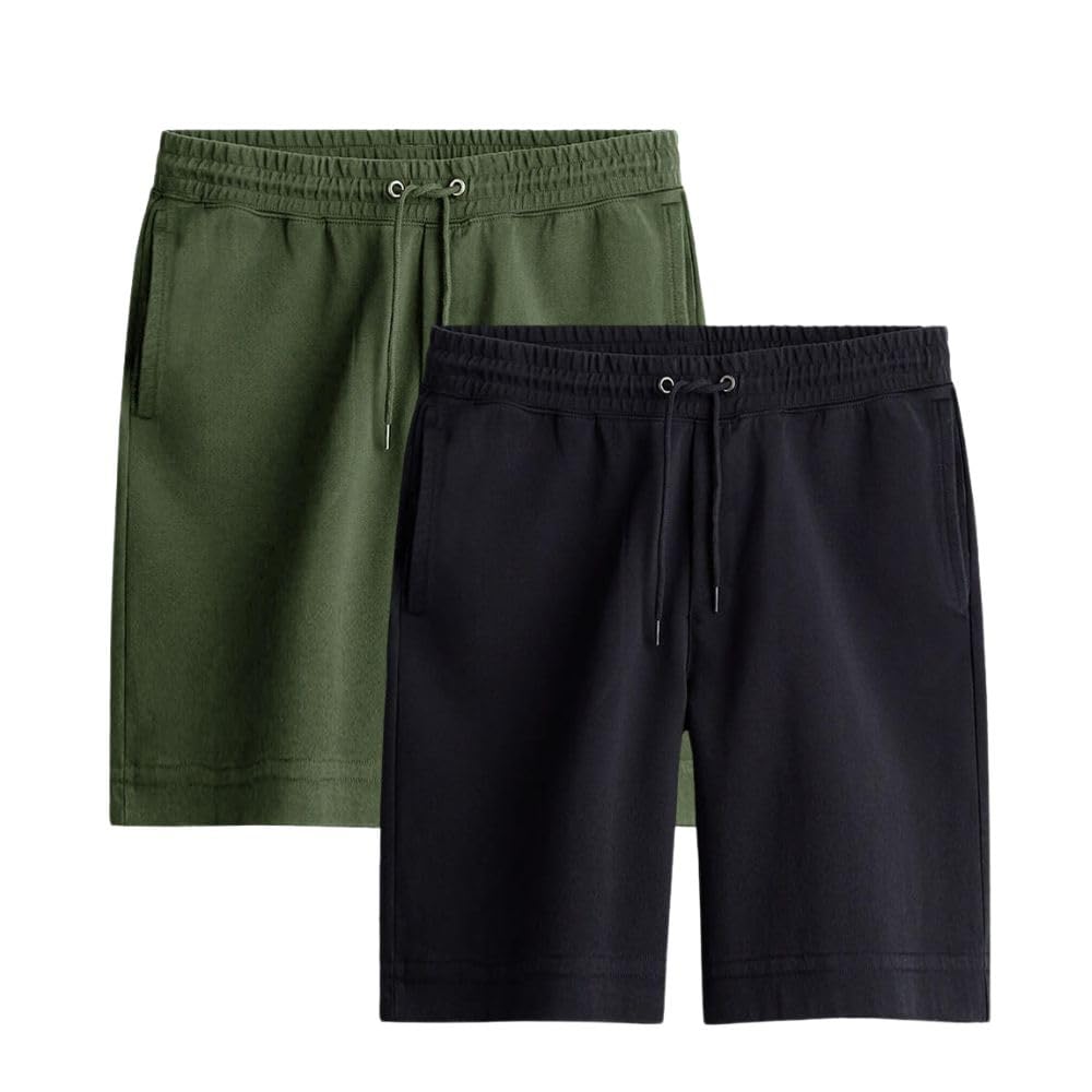 Nobero MenS Bermuda Shorts (1M-Bwsh-R0036-Bl_Black / Olive Green