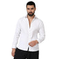Campus Sutra Mens Chalk White Twisted Crease Shirt for Casual Wear | Spread Collar | Long Sleeve | Button Closure | Shirt Craft