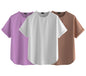 Juneberry Pure 100% Cotton Oversized Loose Baggy Fit Round Neck With Drop Shoulder Cork & Lilac & White Half Sleeves Boyfriend T
