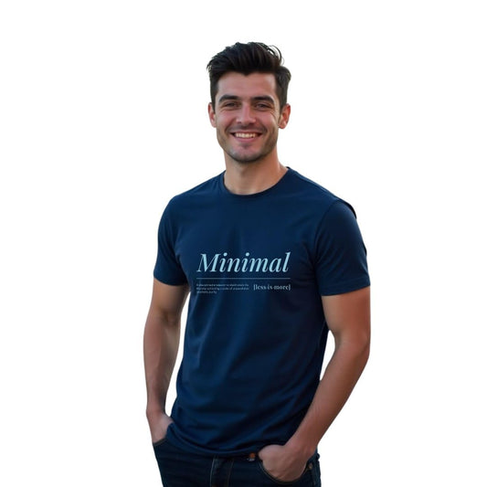 Nobero MenS Typography Printed Regular Fit T-Shirt (1M-Twts-C1177-Bs_Marine