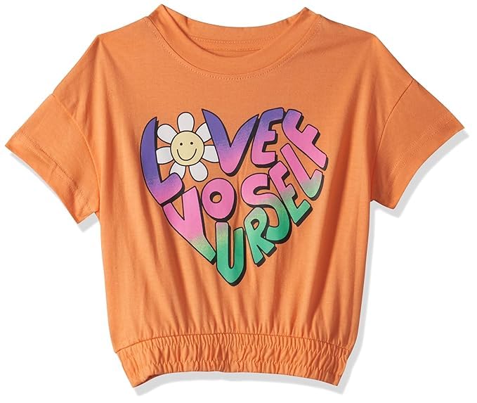 T2F Girls Cotton Printed Regular Fit Crop Top (Pack of 5)