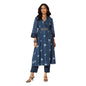 Fabindia WomenS Indigo Embroidered 2 Piece Floral Bel Printed Cotton Kurta Set 102462401
