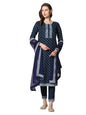 Sanisa Women's Pigment Printed Chinnon Straight Kurta Set with Dupatta