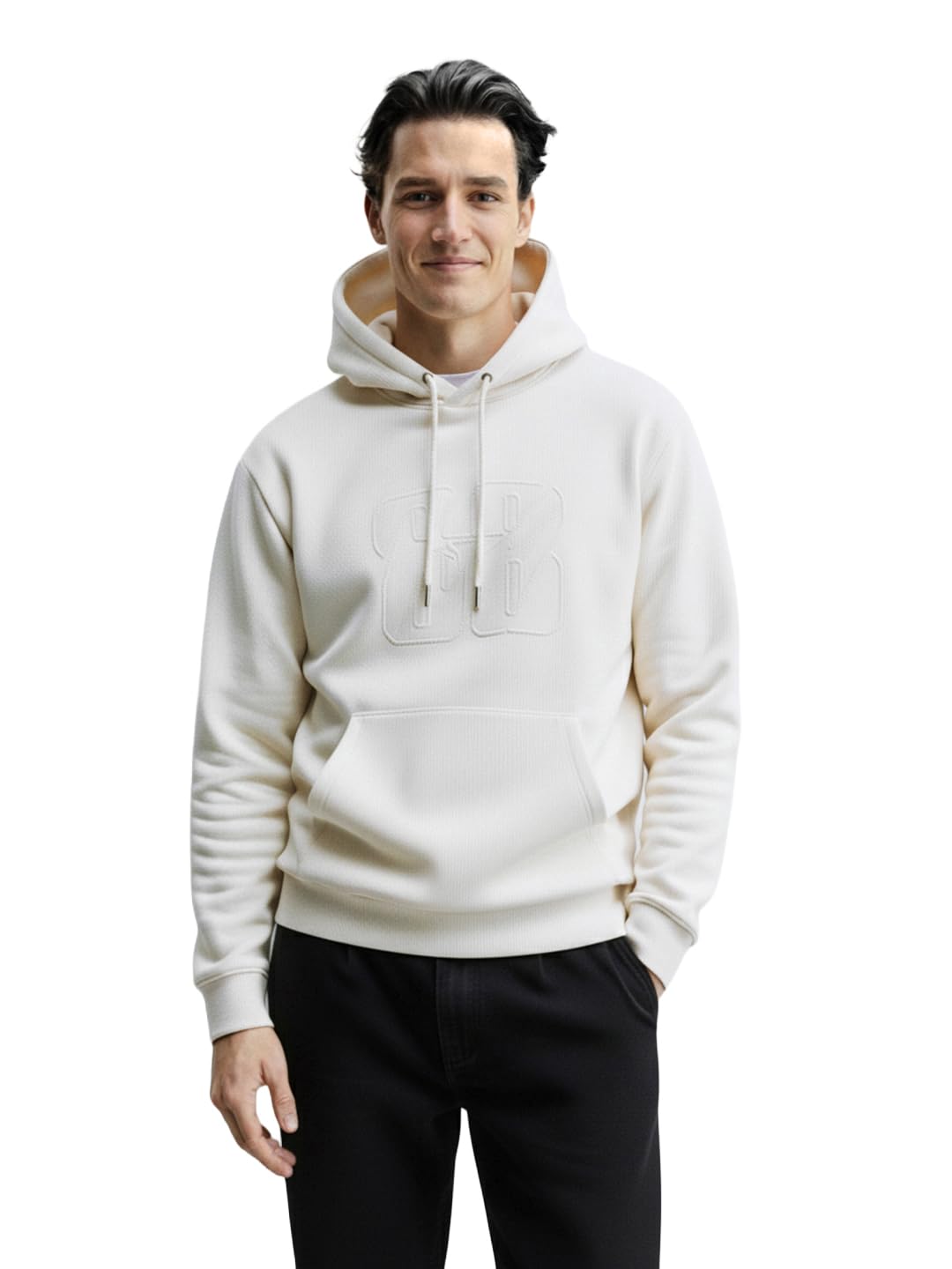 The Indian Garage Co Mens Oversized Fit Long Sleeves Hooded Applique Hoodie