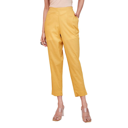Fabindia WomenS Regular Casual Pants (2124217Yellow_Yellow
