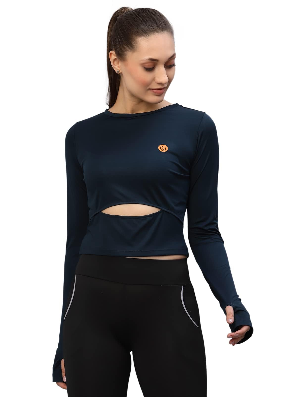 Rigo Round Neck Activewear Top for Women | Comfort Fit Stylish Active T-Shirt for Girls | Gym/Sports Wear Tees & Workout Tops