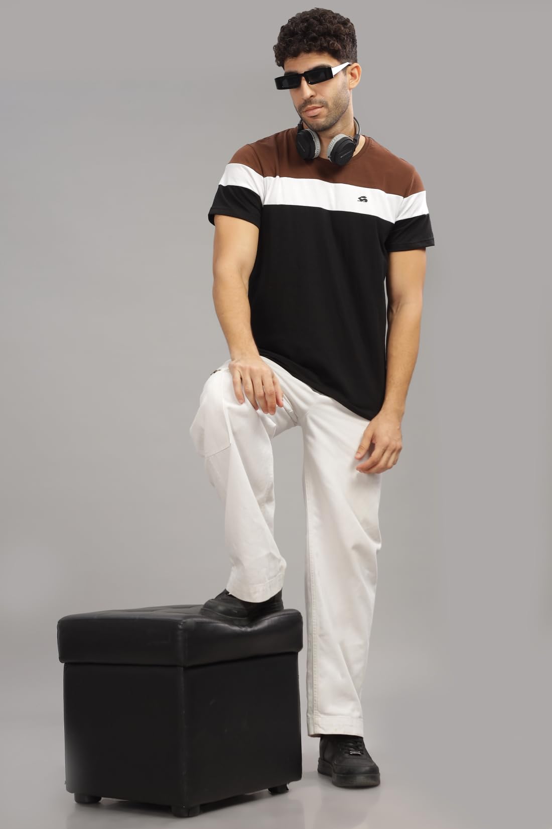 ADRO Tshirt for MenMulti Color T-Shirt for MenCotton T-ShirtMens TshirtRN8-24-BRWHBL