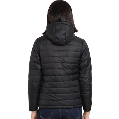 Bewakoof Womens Solid Relaxed Fit Full Sleeve Hooded Nylon Plus Size Puffer Jacket