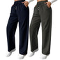 Leriya Fashion High Waist Trousers For Women  Flared Korean Style Formal Pants | Elegant Workwear For Office, College & Events (