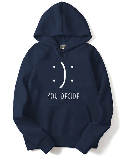 ADRO Men's Cotton Neck Hooded Sweatshirt (H21-M-DEC-NB_Navy)