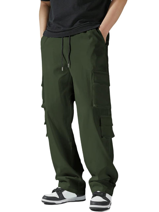TAGAS Men Cargo Pants || Trousers Casual Pant || Cargo Pant || Pant || Track Pant for Man ||Men Cargo Pants Cotton||(MC-9) Green