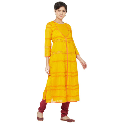 Fabindia Women's Cotton Silk Solid Regular Kurta