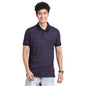 Turtle Men 100% Cotton Indigo Blue Stripe Half Sleeve Slim Fit Polo Tshirt