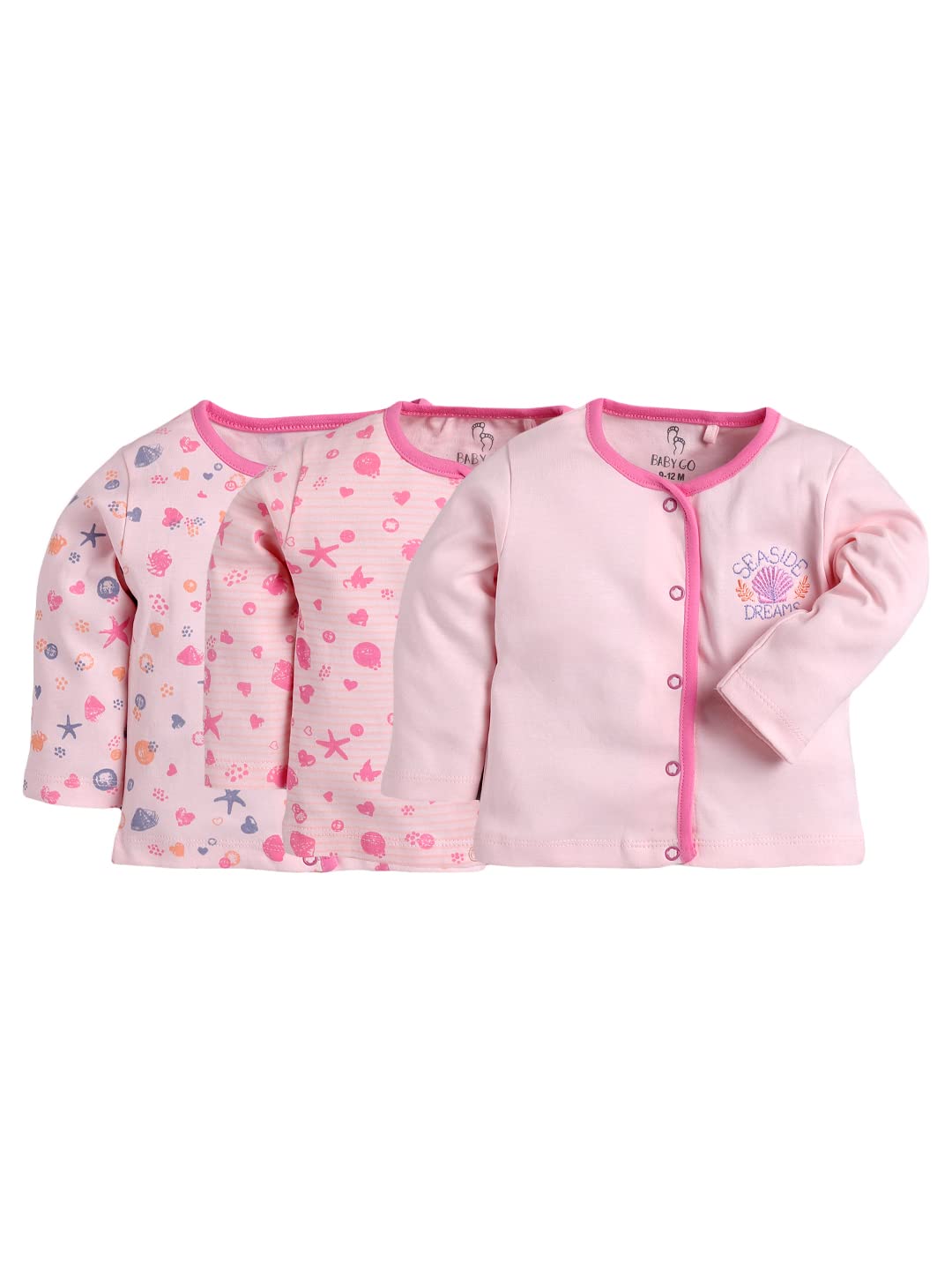 Baby Go Full Sleeve Set Of 3 Tees Combo For Baby Girls