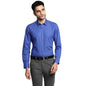 Turtle Men Cotton Blue Slim Fit Solid Formal Shirts