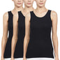 Rupa Softline Women Super Combed Cotton Cotton Long Camisole,Under-Shirt, Stretchable and Body-Hugging, Black,Pack of 3