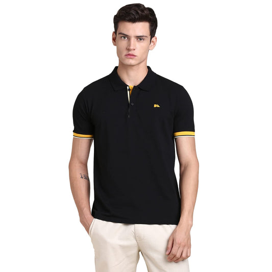 Dennis Lingo Mens Black Slim Fit Polo T-Shirt