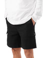 The Souled Store Solids: Deep Black Men and Boys Cotton Blend Knee Length Cargo Shorts