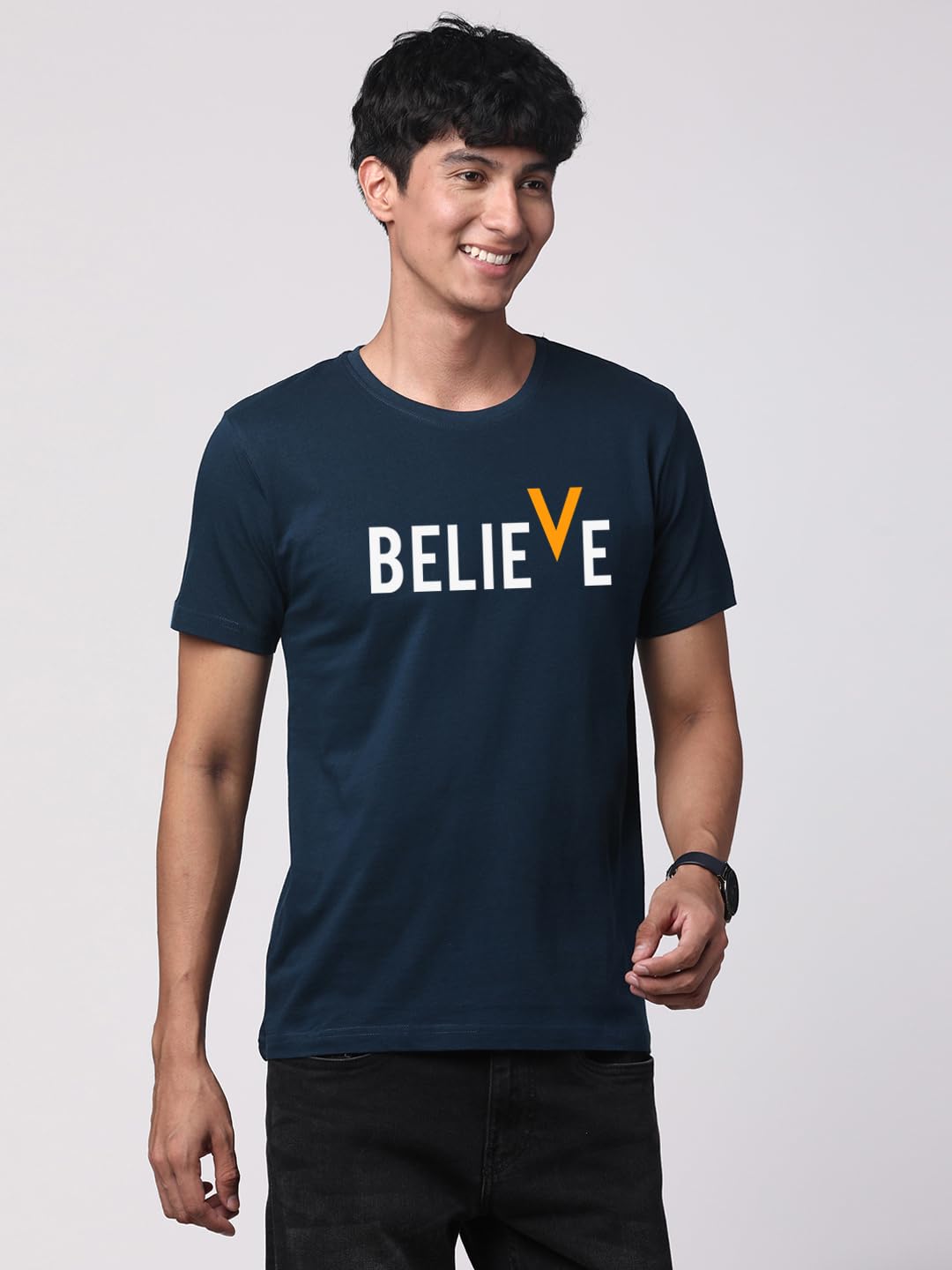 ADRO Men's Believe Design Printed T-Shirt (2XL)