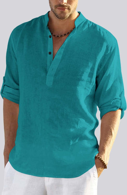 Hemadhav MenS Regular Fit Cotton Blend Casual Kurta Rama