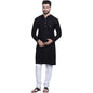 SOJANYA (Since 1958 Men's Pure Cotton Black Sequence Kurta & White Pyjama Set