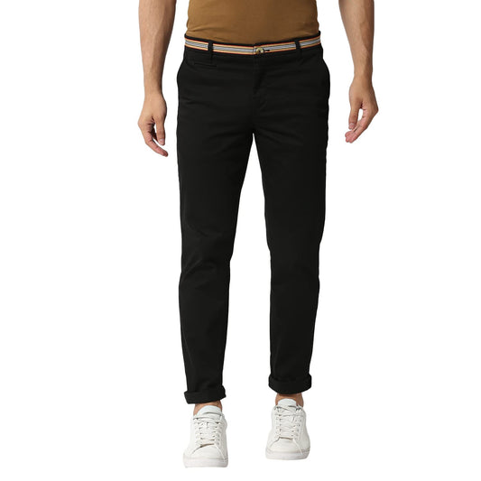 Thomas Scott Mens Solid Slim Fit Trouser Coal Black