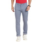 Turtle Men Cotton Stretch Light Blue Printed Narrow Fit Casual Trouser