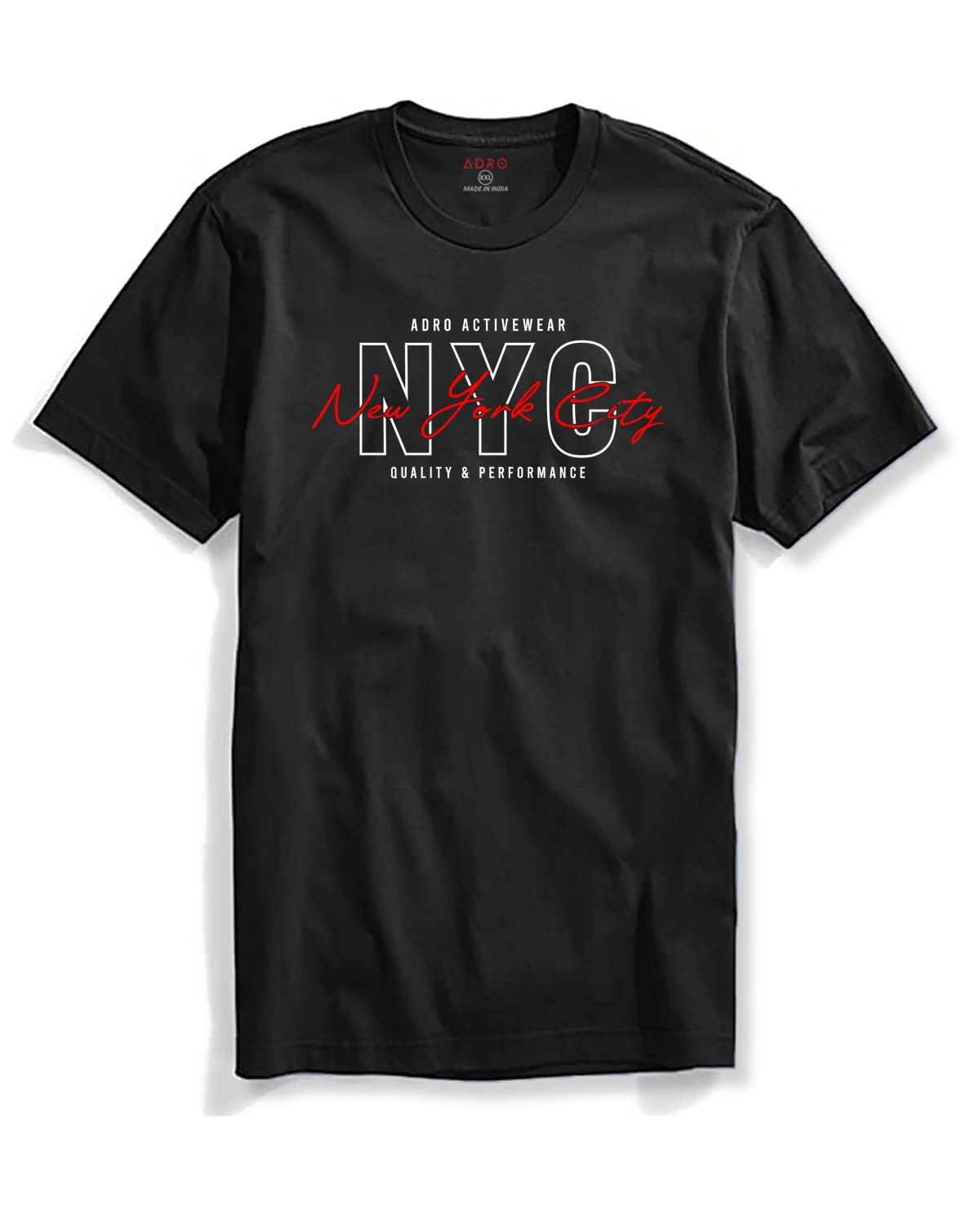 ADRO Mens NYC Cotton T-Shirt (RN22-03-NYC-BL_Black)
