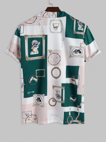 Leriya Fashion Shirts For Men || Rayon Block Print & Preppy Short Sleeves Shirt || Revere Coller MenS Shirts || Beach || Outing