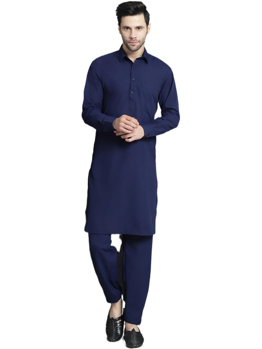 Jompers Mens Solid Pathani Kurta With Salwar