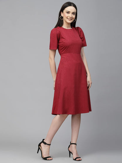 Style Quotient Women Maroon Solid Polyester Regular Smart Casual Tops