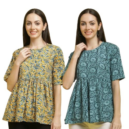 Pinkmint Tops for Women ll Combo Regular Fit Girls Tops ll Casual Wear (Pack of 2)
