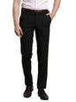 Turtle Men Narrow Fit Checkered Polyviscose Stretch Black Formal Trouser
