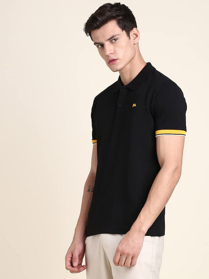 Dennis Lingo Mens Black Slim Fit Polo T-Shirt