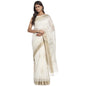 Fabindia Women Cotton Silk Hand Block Print Sari Natural_Freesize